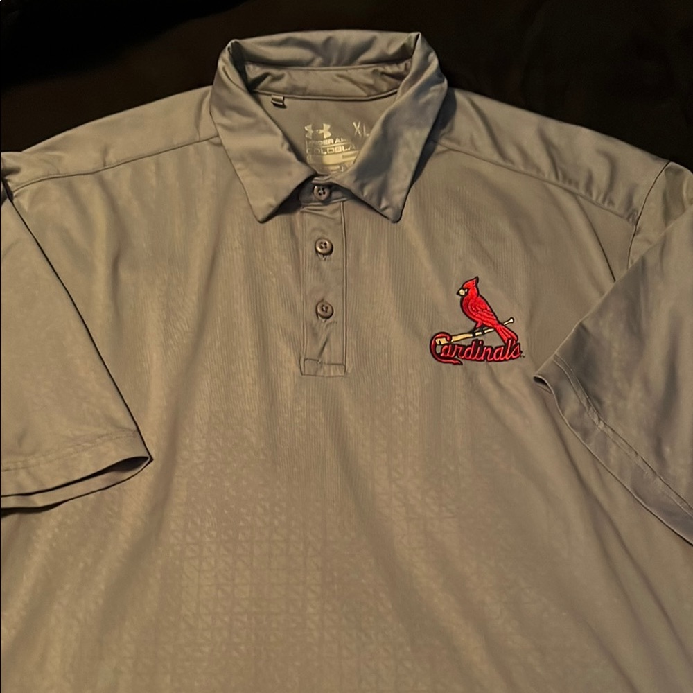 Men's Gray Under Armour Cardinals golf shirt